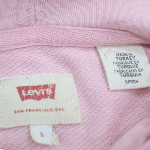Levi's Women's Pink Pullover Hoodie Small Logo Cotton Sweatshirt