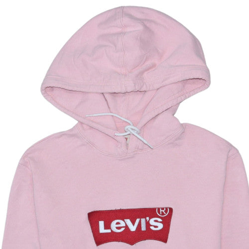 Levi's Women's Pink Pullover Hoodie Small Logo Cotton Sweatshirt