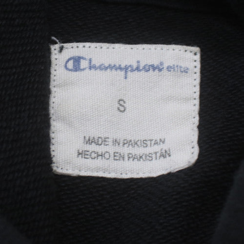 Champion Mens Black S Embroidered Pullover Hoodie