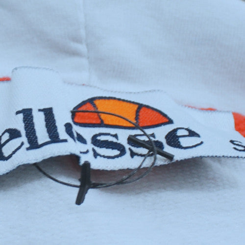 Ellesse Mens White Pullover Hoodie M Retro Logo Fleece Sweatshirt