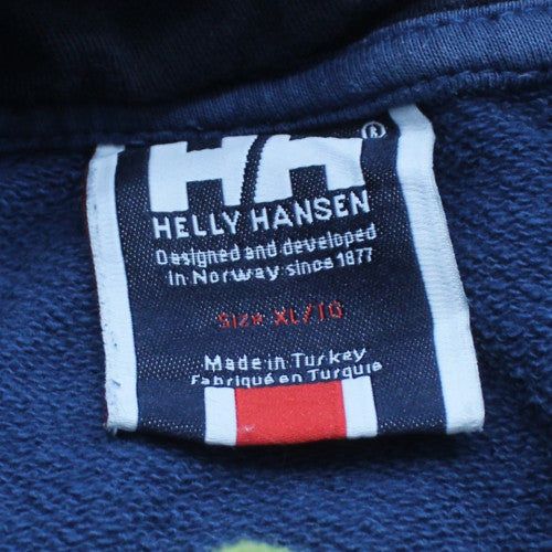 Helly Hansen Men's Blue XL Pullover Hoodie with Logo and Pockets