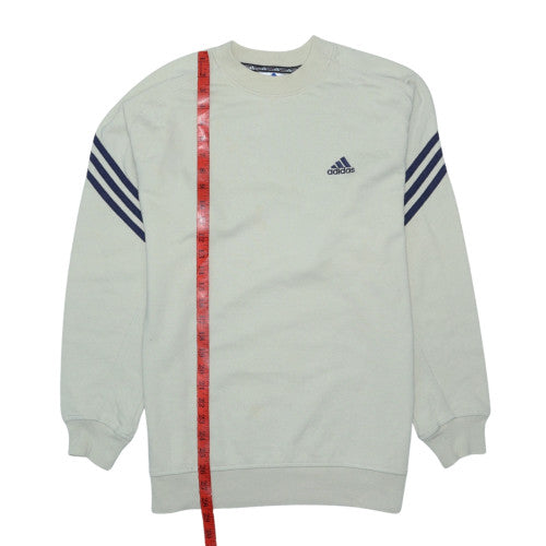 Adidas Mens Beige Crew Neck Sweatshirt Small Vintage Sports Pullover