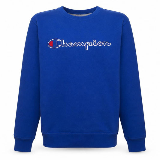 Champion Men's Blue Embroidered Logo Pullover Sweatshirt Size M