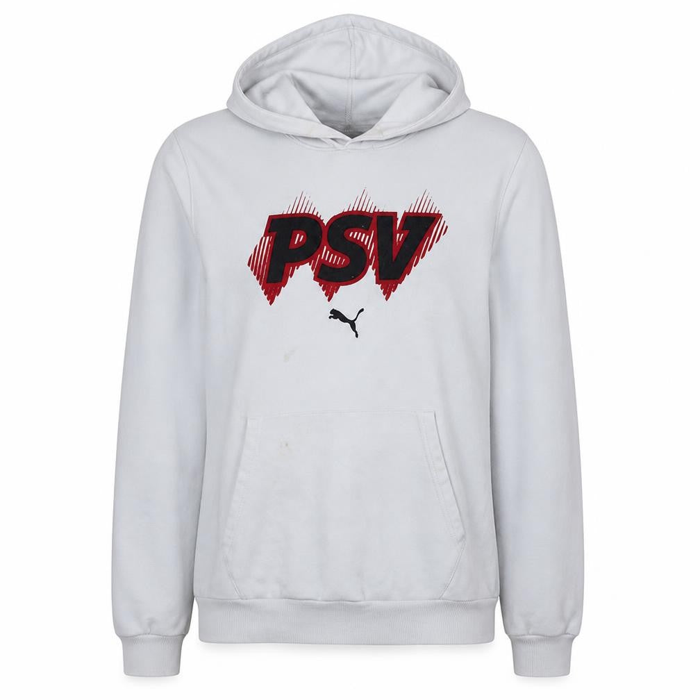 Puma PSV White Hoodie Women L Graphic Print Pullover