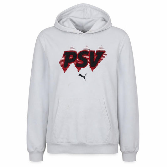 Puma PSV White Hoodie Women L Graphic Print Pullover