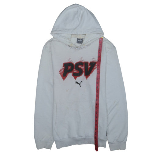 Puma PSV White Hoodie Women L Graphic Print Pullover