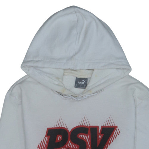 Puma PSV White Hoodie Women L Graphic Print Pullover