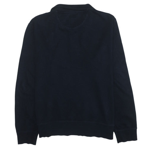 GANT Men's Blue 2XL Collared Half Zip Cotton Sweatshirt