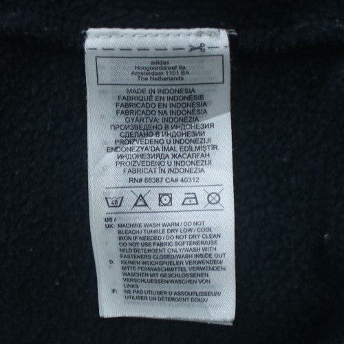 adidas Mens Black Full Zip Hoodie Fleece Size M Regular Fit