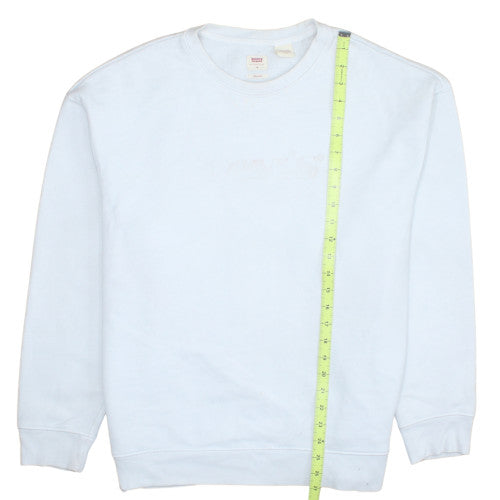 Levi's Men's White Relaxed Fit Crew Neck Sweatshirt M