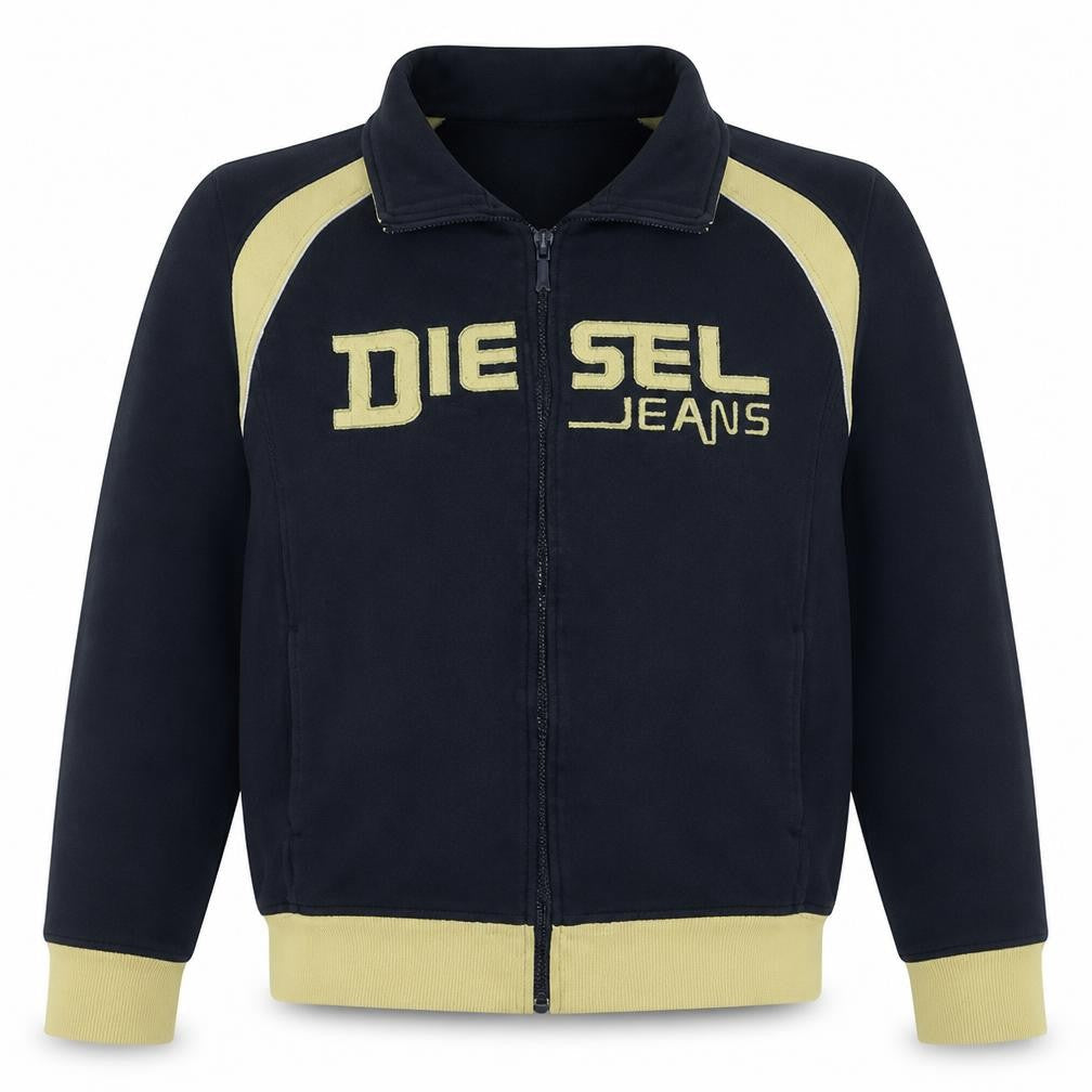 Diesel Mens Navy Full Zip Sweatshirt XL Logo Athletic Style
