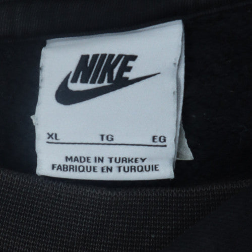 Nike Men’s Black XL Pullover Sweatshirt Fleece Crew Neck Logo Sportswear