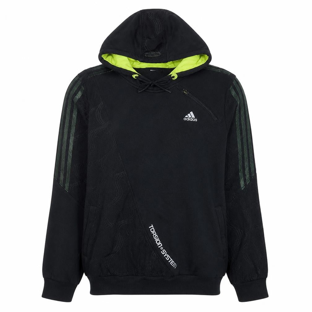 adidas Men's Black XL Pullover Hoodie with Logo Sports Style