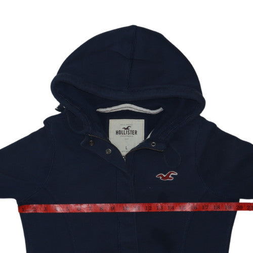 Hollister Men's Blue Full Zip Hoodie L Fleece College Style