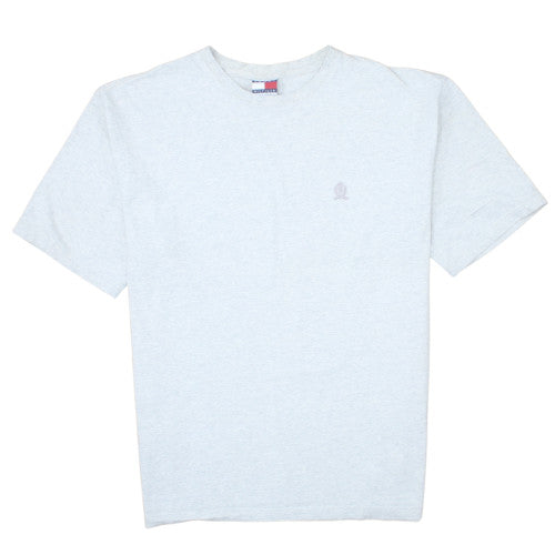 Tommy Hilfiger Men's Grey 2XL Classic Embroidered Logo Cotton T-Shirt