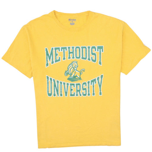 Champion Men's Yellow Methodist University Graphic T-Shirt XL