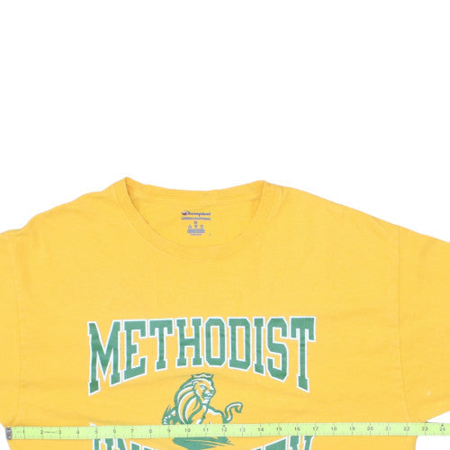 Champion Men's Yellow Methodist University Graphic T-Shirt XL