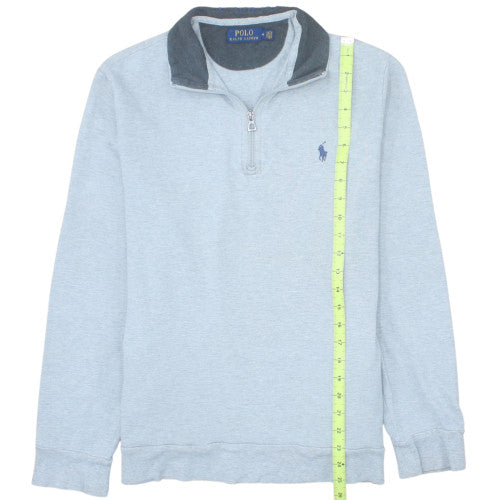 Ralph Lauren Men's Grey 1/4 Zip Mock Neck Sweatshirt M