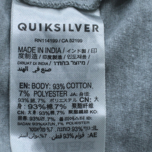 Quiksilver Men’s Grey Graphic Logo Regular Fit T-Shirt XL