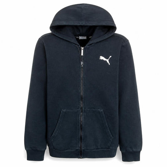 Puma Mens Black Full Zip Hoodie Size S Logo Fleece Sweatshirt
