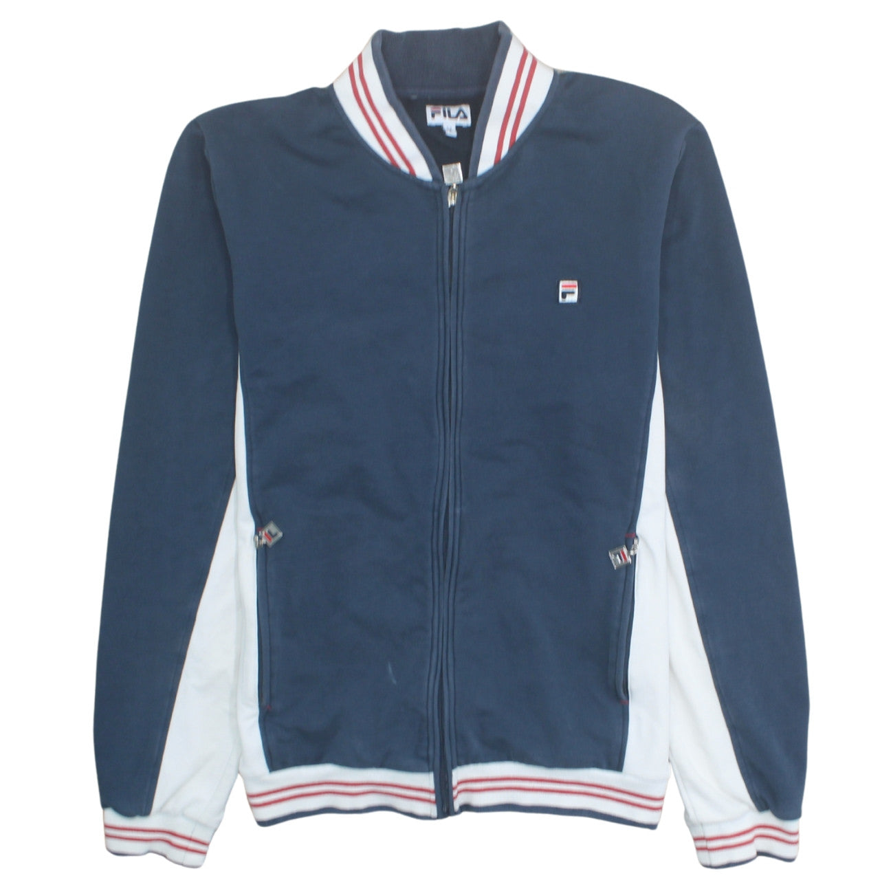 FILA Men’s Blue Full Zip Sweatshirt Jacket L Logo Sports Casual