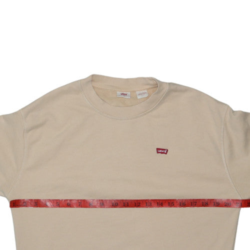 Levi's Men's Beige Crew Neck Pullover Sweatshirt S Regular Fit