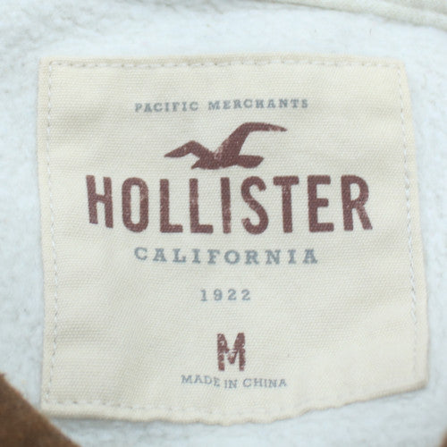 Hollister Men’s Brown Grey Pullover Hoodie M Logo Fleece Sweatshirt