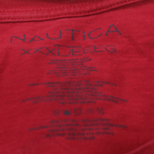 Nautica Men's Red Crew Neck Short Sleeve Graphic T-Shirt XXL