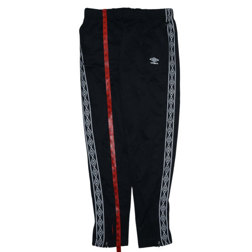 Umbro Men's Black XL Track Pants with Side Stripe and Zip Pockets