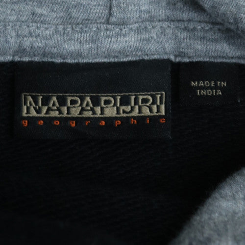 Napapijri Men's Black Pullover Hoodie M Logo Outdoor Fleece