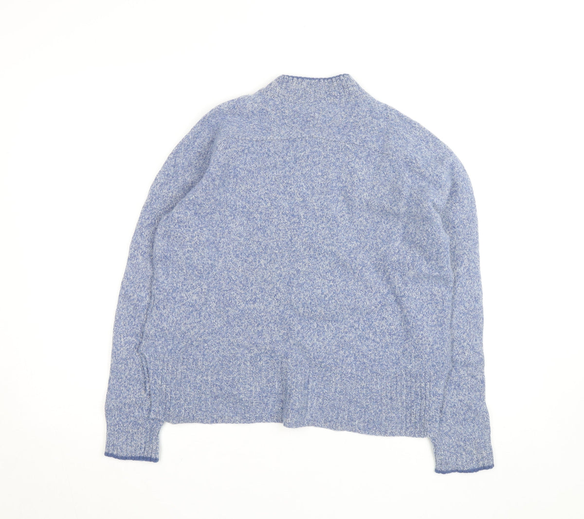 Whistles Women Blue Mock Neck Merino Wool Jumper M