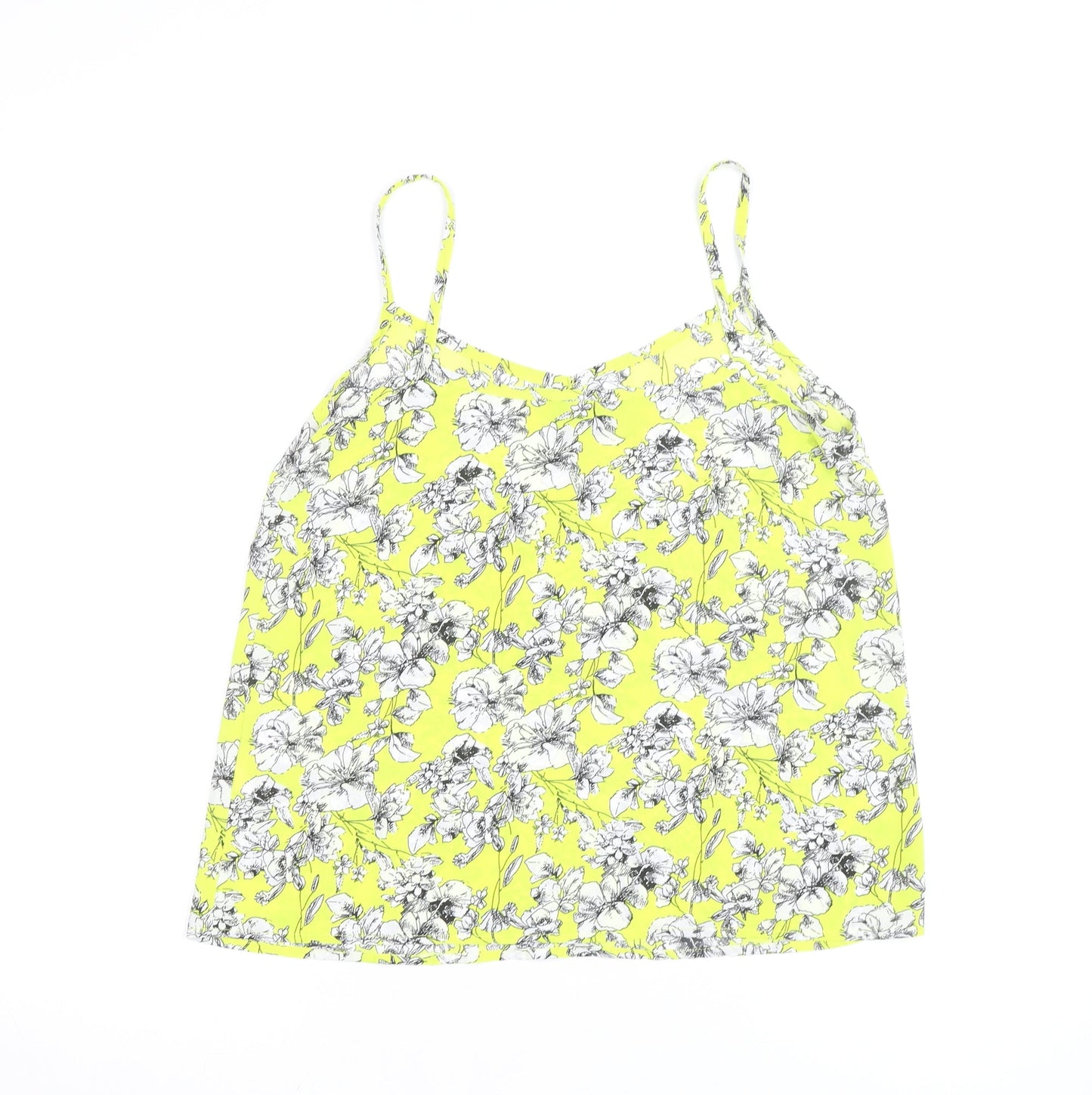 New Look Women's Yellow Floral Camisole Top Size 10