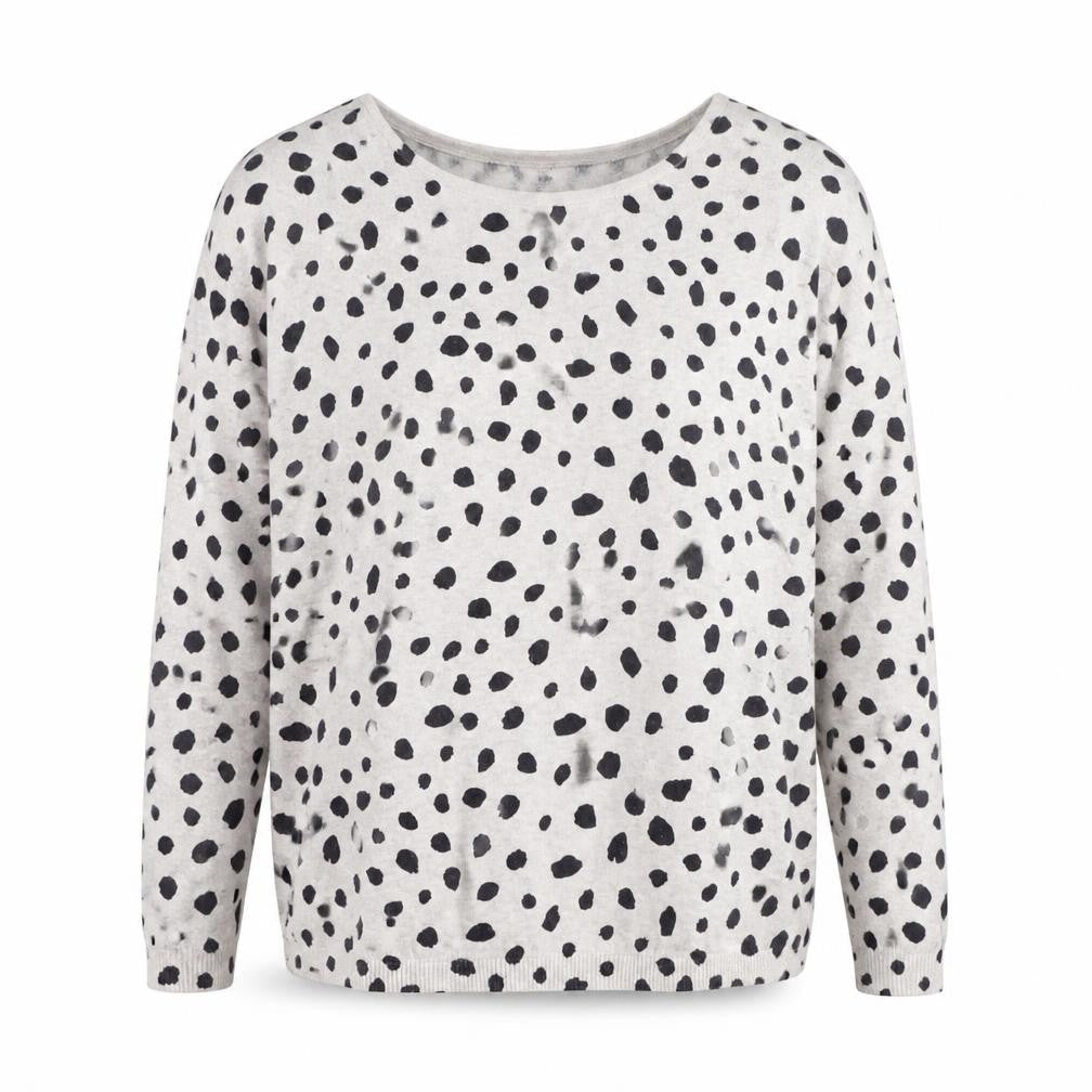 FatFace Women’s White Animal Print Long Sleeve Cotton Top Size 8