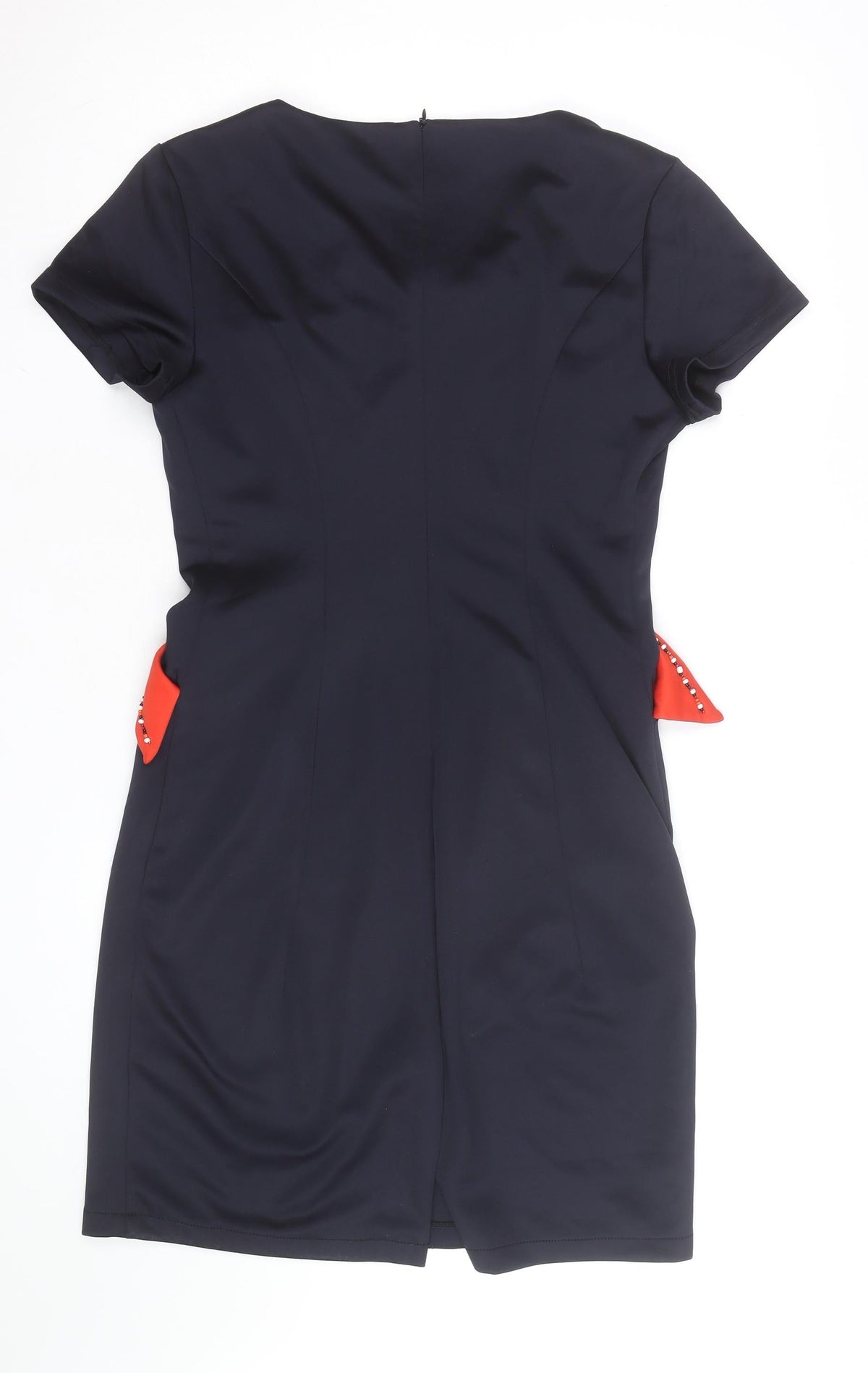 Collection London Women's Black Red Beaded Sheath Dress Size 12