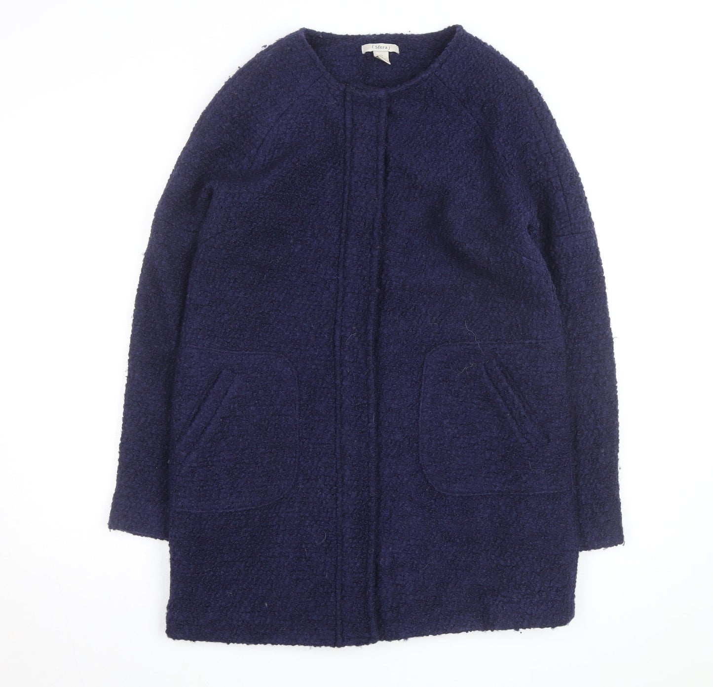 Sfera Women's Blue Wool Blend Mid-Length Coatigan Size S