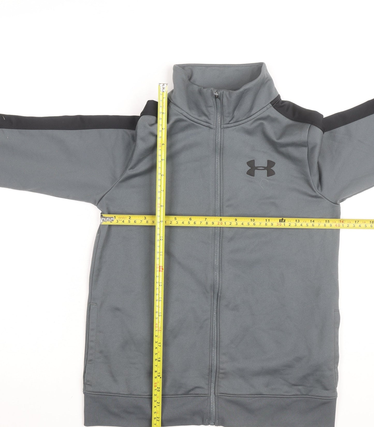 Under Armour Girls Grey Medium Full Zip Track Jacket Teen Sportswear