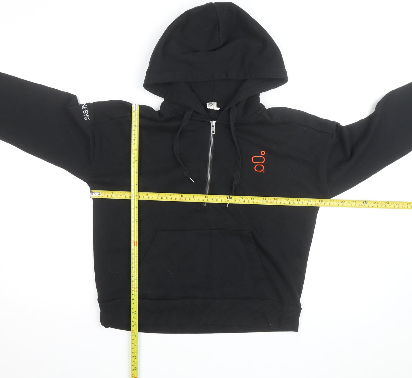 District Women's Black 1/4 Zip Hoodie Medium Fleece Pullover