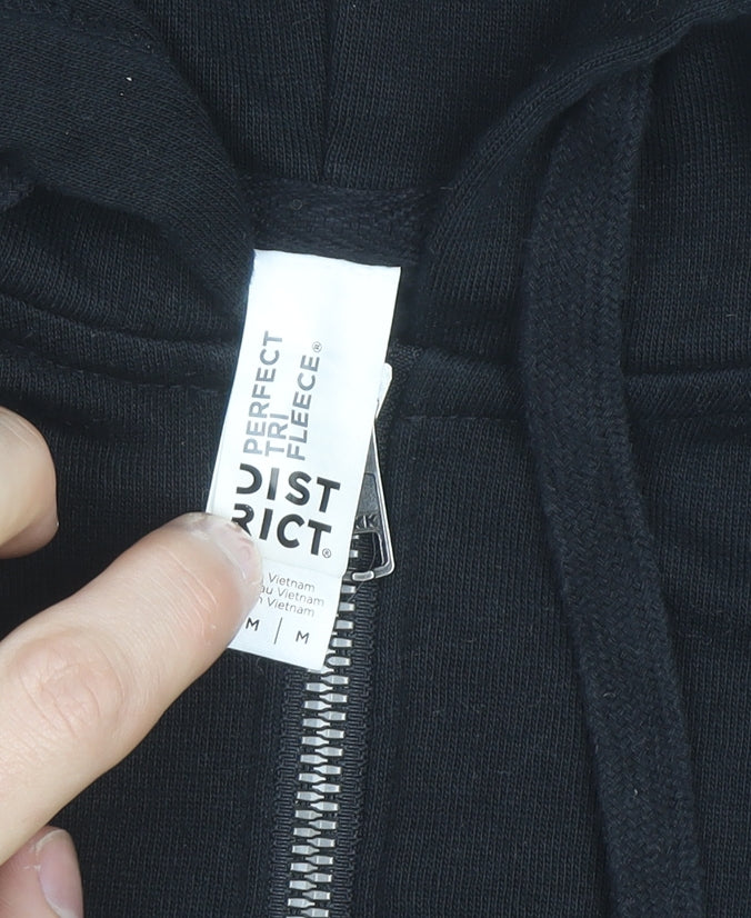District Women's Black 1/4 Zip Hoodie Medium Fleece Pullover