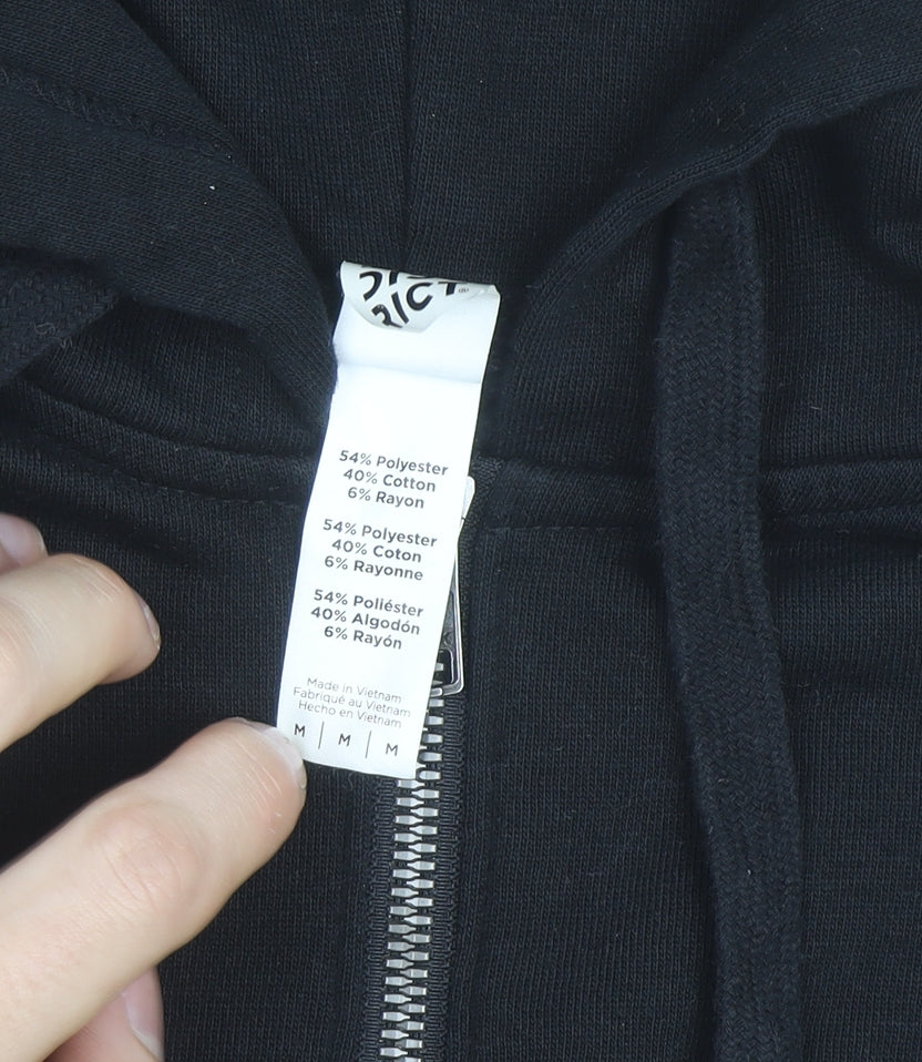 District Women's Black 1/4 Zip Hoodie Medium Fleece Pullover