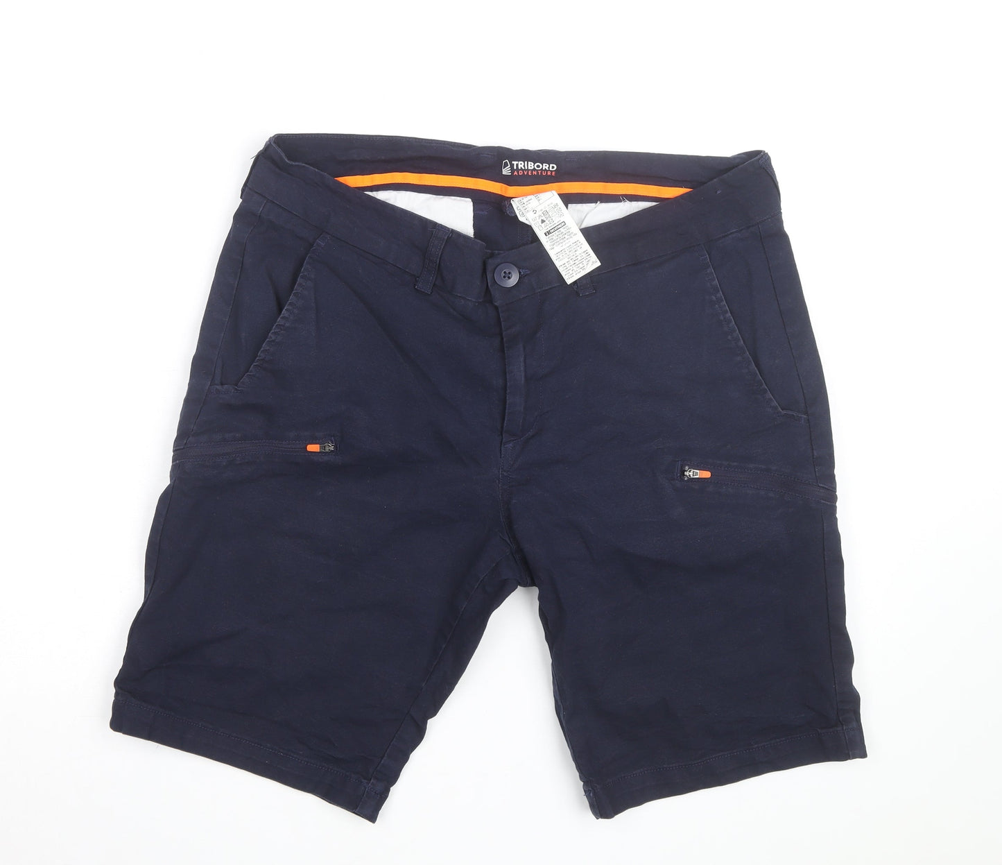 Tribord Mens Blue Chino Shorts L Regular Fit Casual Lightweight