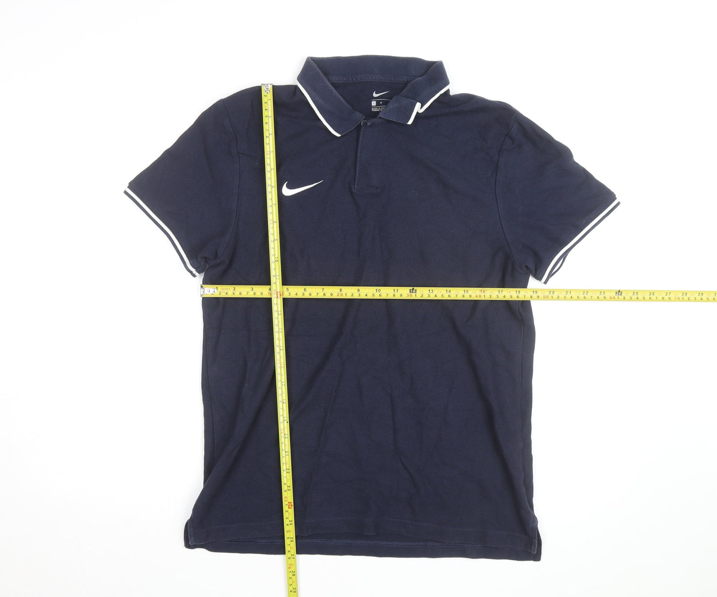 Nike Men's Blue Cotton Polo Shirt L Short Sleeve Sportswear