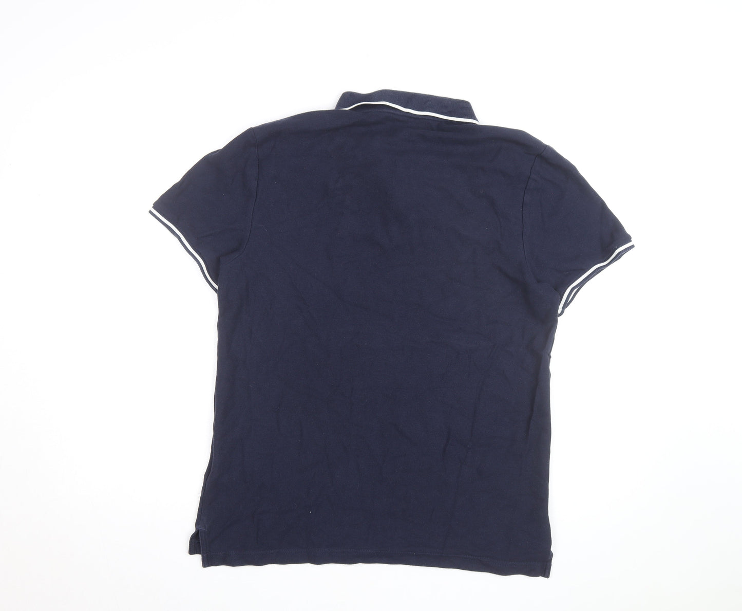Nike Men's Blue Cotton Polo Shirt L Short Sleeve Sportswear