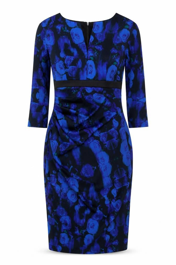 Diva Catwalk Women's Blue Floral Bodycon Knee Length Dress S