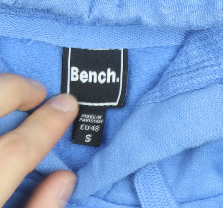 Bench Men's Blue Pullover Hoodie Small Logo Fleece Sweatshirt