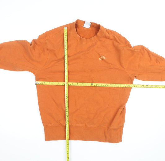 Nike Men's Orange Small Crew Neck Pullover Sweatshirt