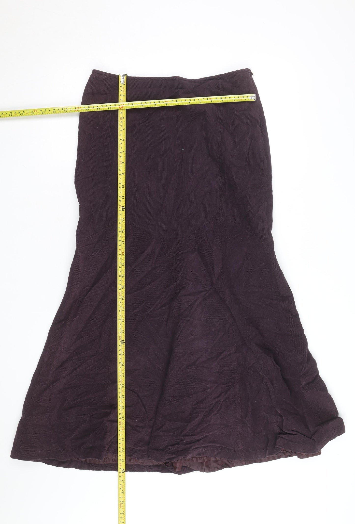 Olsen Womens Brown Corduroy Flared Midi Skirt Size 12