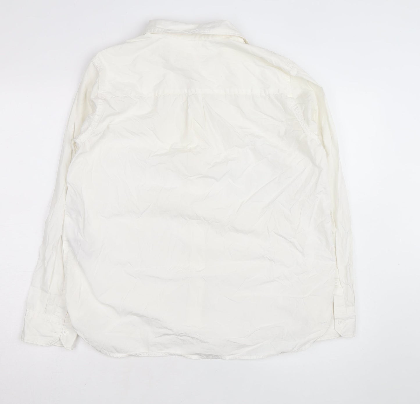 Levi's Unisex White Cotton Boyfriend Fit Long Sleeve Shirt M