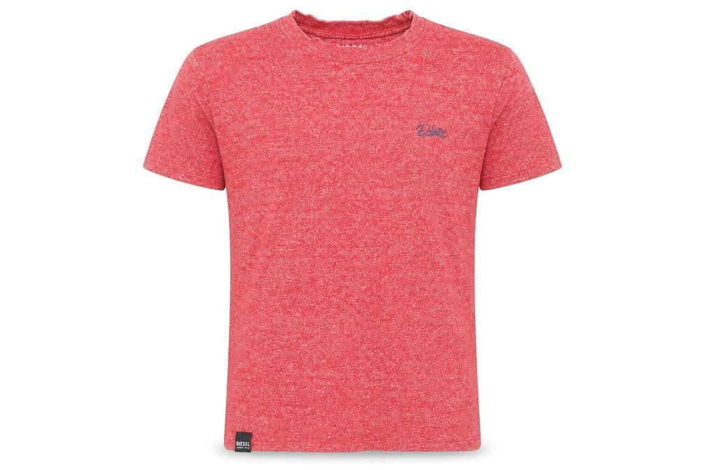 Diesel Men's Red Crew Neck Short Sleeve Cotton Blend T-Shirt Size S