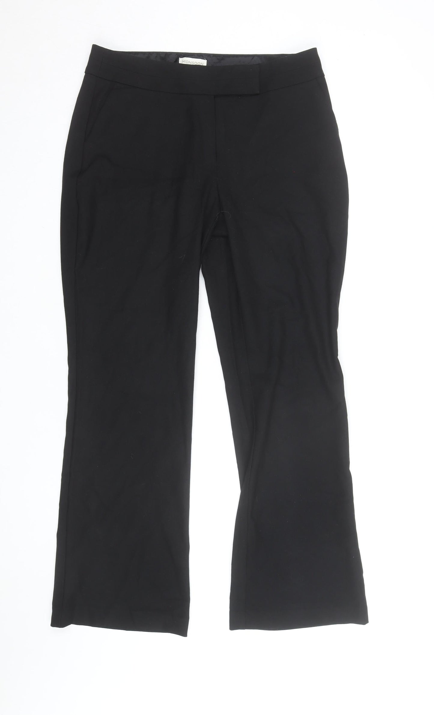 Monsoon Women Black Size 12 Short Straight Dress Pants