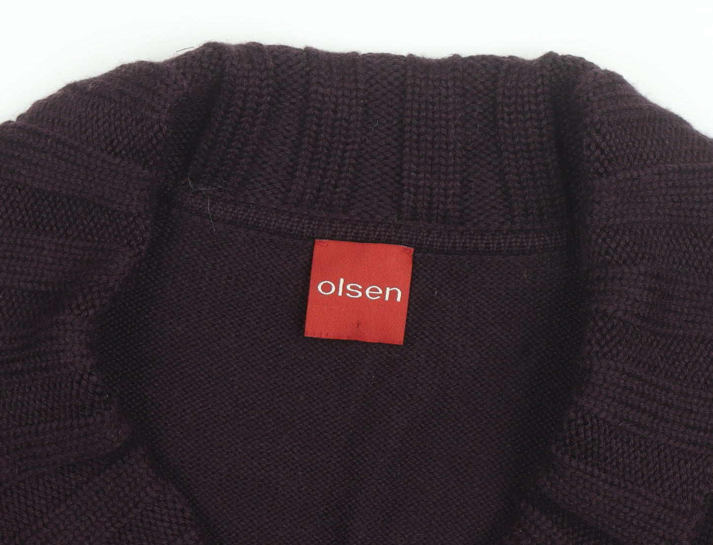 Olsen Women Purple Wool Blend Long Sleeve Cardigan Size M